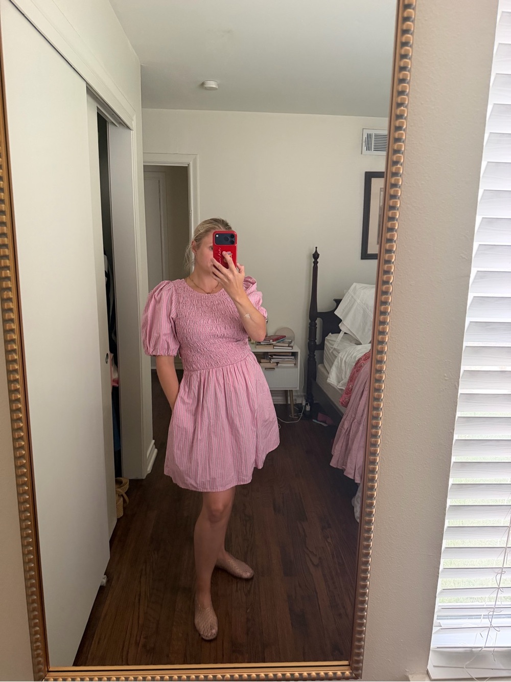 Old Nacy Smocked Mini Dress